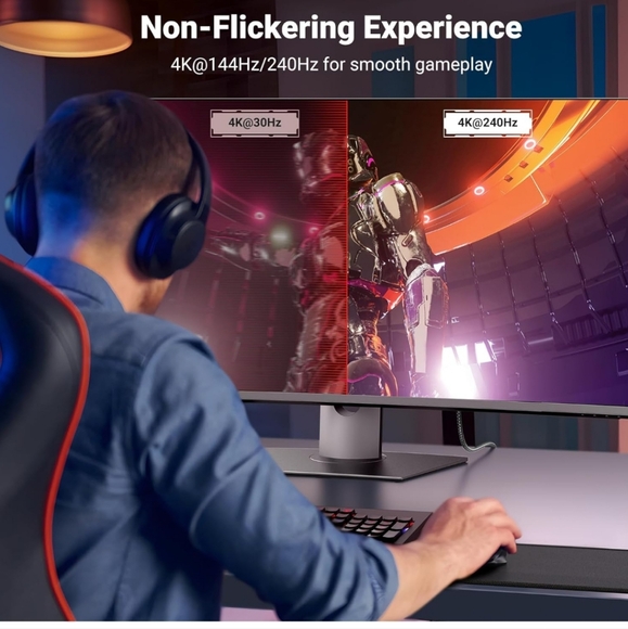 UGREEN USB C to DisplayPort 1.4 Cable 8K@60Hz 4K@240Hz Unidirectional Thunderbol - Picture 5 of 9